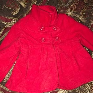 Children’s red pea coat.
